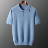 Buy Men Pullovers 100% Pure Cashmere Knitted Jumpers Hot Sale Turt-down collar Warm Short Sleeve Sweaters Solid Color Male Clothes online shopping cheap