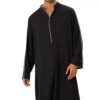 Buy Men V Neck Long Sleeve Maxi Dress Full Length Casual Kaftan Robe Muslim Gown Loose Long Sleeve Vintage Arab Ethnic Islamic Dress online shopping cheap