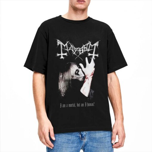 Buy Men Women's Mayhem Dead Black Metal T Shirts Accessories 100% Cotton Tops Casual Short Sleeve Crew Neck Tees Plus Size T-Shirts online shopping cheap
