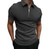 Men s Long Sleeve Shirts Half-Zip Striped Pattern Regular Fit Mock Neck Stylish Cotton Tops