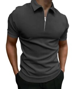 Men s Long Sleeve Shirts Half-Zip Striped Pattern Regular Fit Mock Neck Stylish Cotton Tops