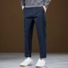 Buy Mens Pants Cotton Casual Stretch male trousers man long Straight High Quality 4 colors Plus size pant suit 42 44 46 CY6238 online shopping cheap