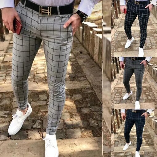 Buy Men's Pants Korean Version Slim Men Casual Ankle Trousers Street Teenagers Male Four Seasons High-quality Formal Suit Pants Men online shopping cheap