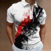 Mens Polo Shirt Graffiti Prints Mesh Tops Clothing Summer Stripes Blouse Fashion Casual Short Sleeve Quick Dry Oversized 5xl Tee