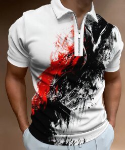 Mens Polo Shirt Graffiti Prints Mesh Tops Clothing Summer Stripes Blouse Fashion Casual Short Sleeve Quick Dry Oversized 5xl Tee