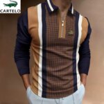 Men’s Polo Shirt Long sleeve casual sports printed Polo shirt Men’s loose fashion autumn breathable polo shirt S-3XL