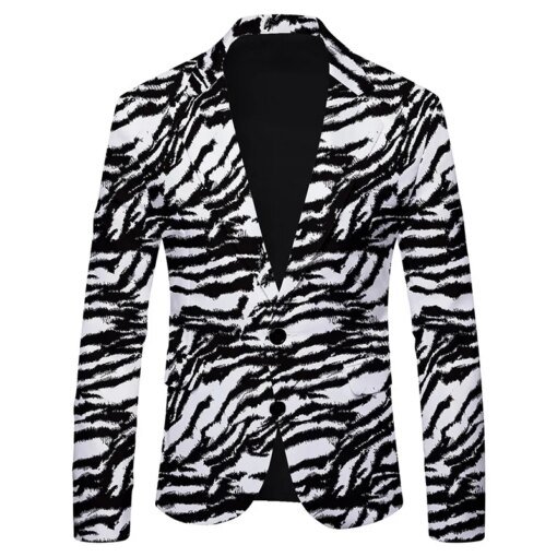 Buy Men's Single Row Two-button Spring 2023 Polka Dot Print Blazer British Fashion Slim-fit Suit online shopping cheap