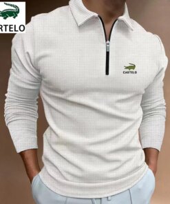 Men’s fashion everything casual solid color zipper fashion long sleeve sports loose shirt high quality new fall, waffle fabric