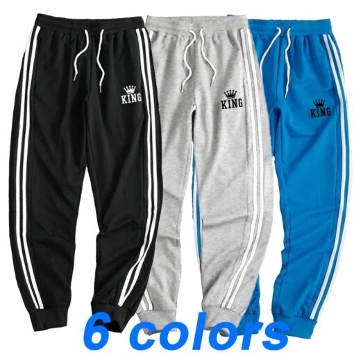 Buy Men's jogging casual sports pants Loose fashionable printed pants Bottom drawstring pants Men's striped sports pants online shopping cheap