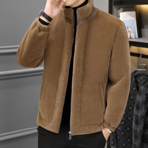 Buy Mid Length Faux Fur Coat Men's Winter Thick Warm Long Sleeve Slim Fur Collar Luxury Brands Jackets Black Fur Coat A42 online shopping cheap