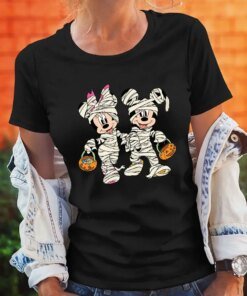 Minnie Mickey Funny Print Disney Black Women T-Shirt Halloween Series Clothes Casual Comfy Style Female T Shirt Harajuku Clothes