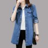 Buy New 2023 Casual Fashionable Denim Shirts Jean Pockets Korean Style Minimalist Autumn Winter Women's Blouses Lady Tops D293 online shopping cheap