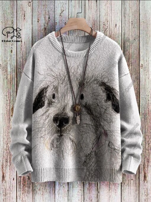 Buy New Animal Series 3D Printed Retro Cute Dog Art Print Authentic Ugly Sweater Winter Casual Unisex Sweater G-1 online shopping cheap