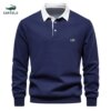 Buy New Autumn Fashion Embroidery Design Polo Neck Sweatshirts for Men Casual and Social Wear Quality Cotton Mens Sweatshirts online shopping cheap
