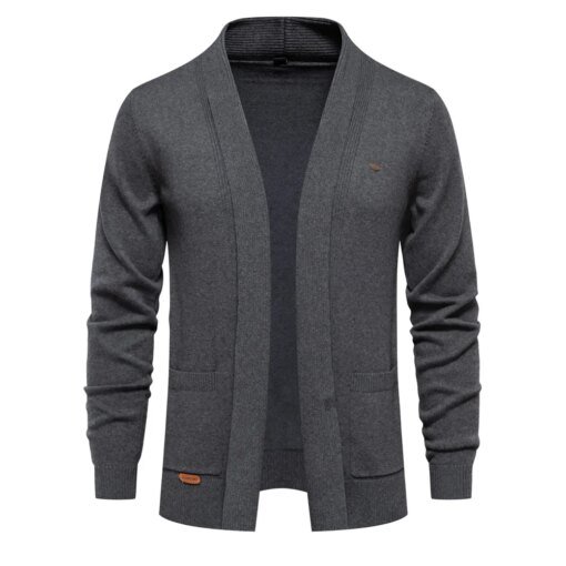 Buy New Autumn and Winter Men's Sweater Cardigan High Quality Slim Fit Warm Knitted Jacket Fashionable Business Casual Men Clothing online shopping cheap