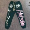 Buy New Fasion 2023 Hellstar Vintage Washed Bathroom Pants High Street 1:1 Men's And Women's Printed Green Drawstring Sports Pants online shopping cheap