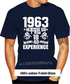 New Funny Made In 1963 58th Birthday Gift Print Joke T-shirt 58 Years Awesome Husband Casual Short Sleeve Cotton T Shirts Men