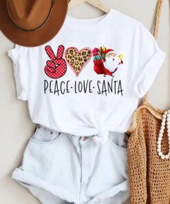 New Funny Merry Christmas Fashion Print Tshirts Clothes Top Plaid Cute 2022 Happy Holiday T Shirt Graphic Female Tee T-Shirt