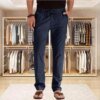 Buy New Men Trousers Casual Pants Men Spring Autumn Solid Color Blending Elastic Waist Straight Pants Business Office Mens Pantalon online shopping cheap