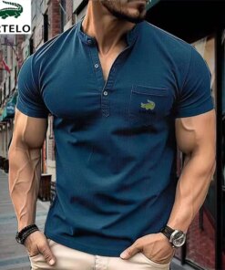 New Men’s Polo shirt Solid color printed short sleeve T-shirt Casual business button up top T-shirt Summer Polo shirt High quali
