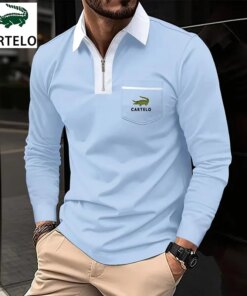 New Men’s classic lapel casual Polo shirt Long sleeve 20 Spring/Fall fashion work high quality top plus oversized S-XXXL