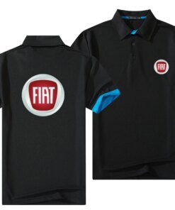 New Summer Fiat Car Logo T-Shirt Men’s Casual Lapel Polo Shirt Male Stylish Slim Solid Color Breathable Short Sleeve Top