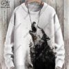 Buy New animal series 3D printing retro cute lion tiger wolf art print authentic ugly sweater winter casual unisex sweater D-1 online shopping cheap