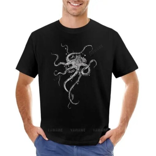 Buy Octopus T-Shirt boys white t shirts summer clothes Blouse Short sleeve tee fitted t shirts for men male o-neck tshirt online shopping cheap