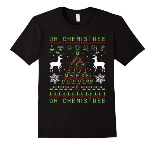 Buy Oh Chemistree. Funny Periodic Table Christmas Tree Ugly Christmas Sweater T-Shirt 100% Cotton O-Neck Short Sleeve Mens T Shirt online shopping cheap