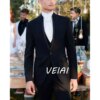 Buy Regular Blazer Terno Costume Men's Suits Single Breasted Black Stand Lapel Alim Fit Three Piece Jacket Pants Vest Luxury Wedding online shopping cheap