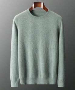 Soft Warm Men Sweaters 100% Pure Cashmere Knitted Jumpers Oneck Full Sleeve Pullovers Solid Color Male Clothes