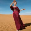Buy Summer New Burgundy Dress Off Shoulder Short Sleeve Hand Sewn Sequin Design Dress Festive Party Dress online shopping cheap