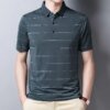 Buy Summer New Men's Printed Short Sleeve T-shirt Men's Ice Silk Loose Lapel Business Casual Polo Shirt online shopping cheap