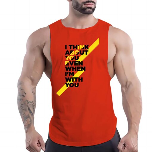 Buy Summer Outdoor Fitness Casual Adult Men'S O-Neck Vest Creative Monogram 2d Printed Breathable Comfortable Sleeveless Shirt online shopping cheap