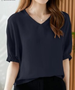 Summer Work OL Blouse ZANZEA Fashion Women V Neck Half Sleeve Shirt Loose Tunic Blusas Stylish Office Tops Oversize Chemise