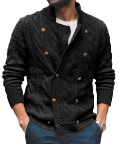 Sweater Coat Coats Comfy Double Breasted Fashion Gift Knit Long Sleeve Men Stylish Weaving Winter Warm Brand New