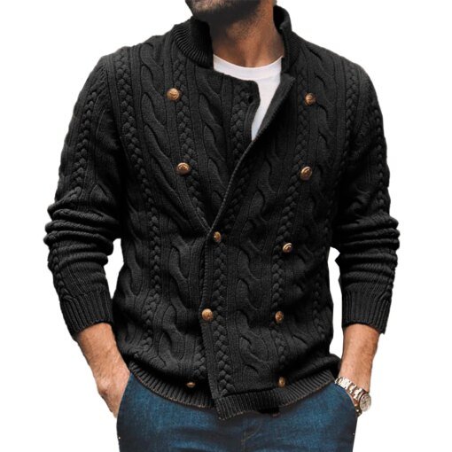 Buy Sweater Coat Coats Comfy Double Breasted Fashion Gift Knit Long Sleeve Men Stylish Weaving Winter Warm Brand New online shopping cheap
