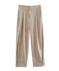 Buy TRAF Woman Ruching Striped Pant Summer High Waist Back Elastic Pants Woman Clothing Pocket Trousers Commuter Elegant Women Pants online shopping cheap