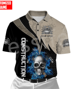 Tessffel Cosplay Construction Worker Architect Operator 3DPrint Summer Casual Polo Shirts Streetwear Short Sleeves T-Shirts A2