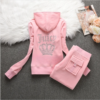 Buy Tracksuit Velvet 2023 Autumn Juicy Velvet Tracksuit 2 Pieces Set Hoodie Suit Women Velour Sweatshirt and Pants with Diamonds Y2K online shopping cheap