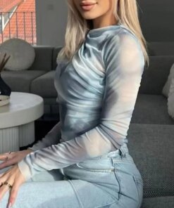 Trendy Women s Slim Fit Long Sleeve Crop Top Stylish Y2K Streetwear Fashion T-Shirt with Basic Tight Silhouette