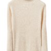 Buy Turtleneck Sweater 100% Merino Wool Sweater Women's Knitted Pullovers Long Sleeve Soft Warm Tops 2023 Fall Winter Women Clothing online shopping cheap