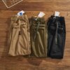 Vintage wash to do old loose straight cone cone pants multi-pocket tooling splicing 3D vertical cut casual pants men