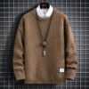 Buy Winter Fashion Plaid Sweater Men Harajuku Mens Jumper Thick Warm Turtleneck Pullover Men High Quality Male Christmas Sweaters online shopping cheap