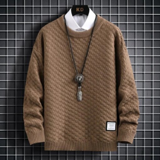 Buy Winter Fashion Plaid Sweater Men Harajuku Mens Jumper Thick Warm Turtleneck Pullover Men High Quality Male Christmas Sweaters online shopping cheap