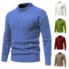 Buy Winter Long Sleeve Half High Neck Sweater hickened Multi Color Multi Style Jacquard Pullover Casual Slim Warm Men's Clothing online shopping cheap