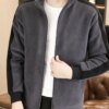 Buy Winter Men Thick Warm Fur Jacket Vintage Faux Suede Leather Coat Business Man Casual Overcoat Loose Fit Cargo Work Jacket A47 online shopping cheap