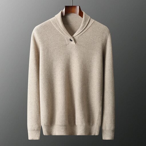 Buy Winter Thick Men Sweaters 100% GOAT CASHMERE Knitted Pullover Soft Warm Full Sleeve Jumpers Solid Color Male Clothes online shopping cheap