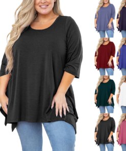 Women Plus Size Blouses Tunic Tops For Women Fashion Female 3/4 Sleeve Summer Casual Shirt Loose Pullover Blusas Elegant Clothes