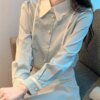 Buy Women Spring Autumn Blouses Shirts Lady Casual Long Sleeve Turn-down Collar Patchwork Blusas Tops DF4729 online shopping cheap